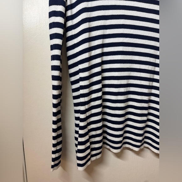 NWT Banana Republic Navy Blue White Striped Nautical Knit Open Front Cardigan S - Picture 7 of 13